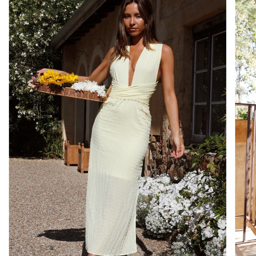 Elegant Butter Yellow Maxi Dress